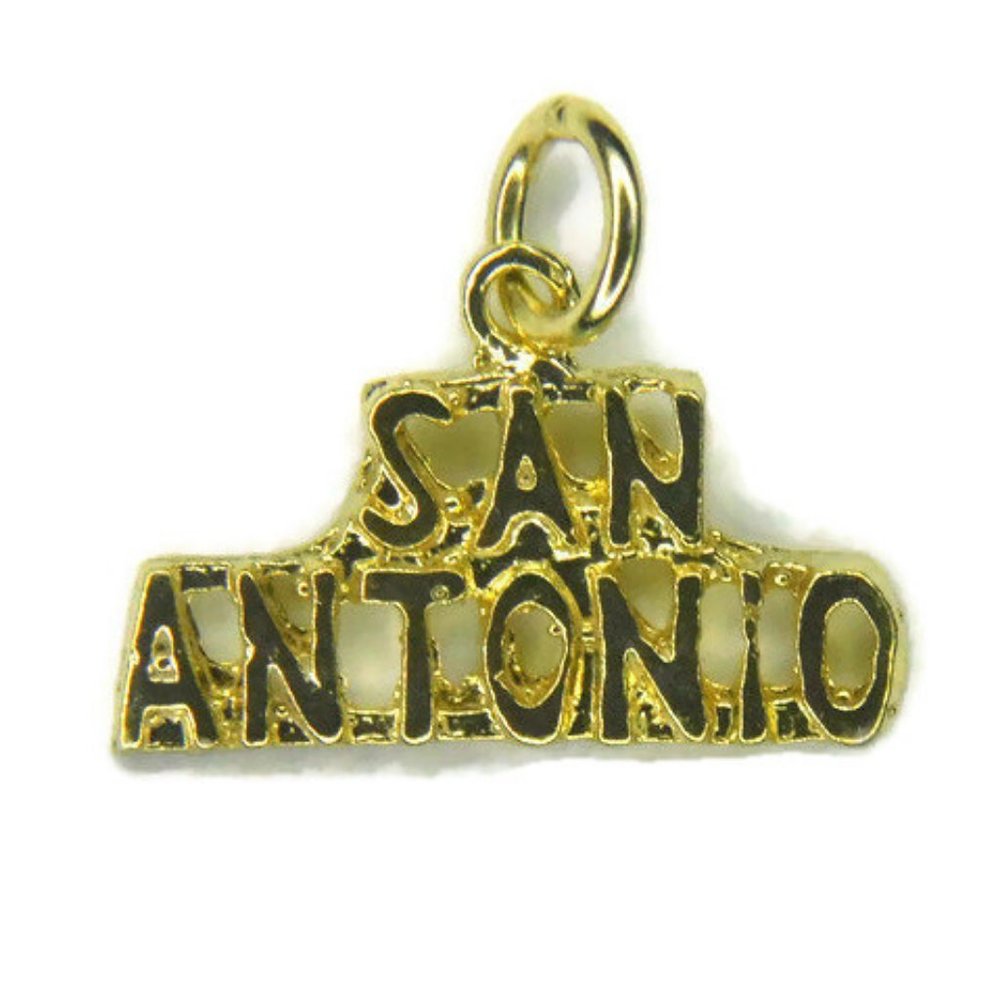 14k Yellow Gold San Antonio Charm Pendant